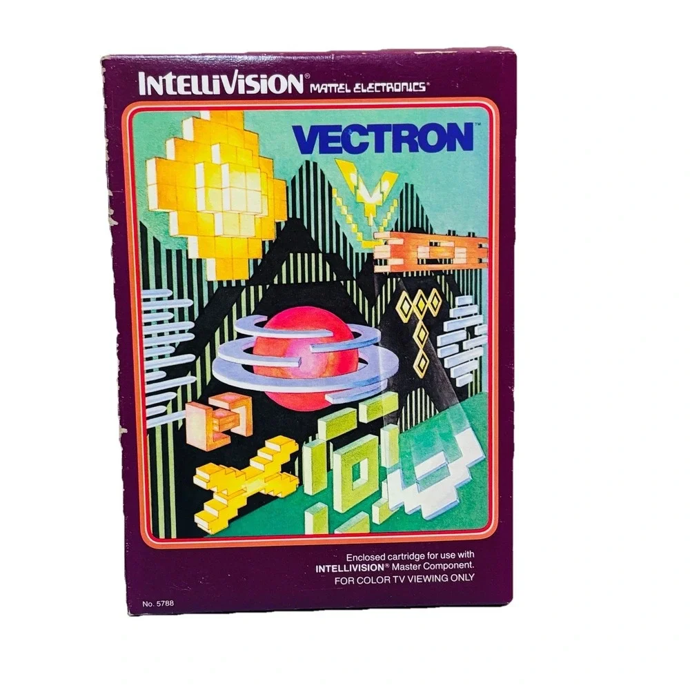 Vectron Mattel Intellivision, 1981 Video Game Complete Manual Box Cartridge